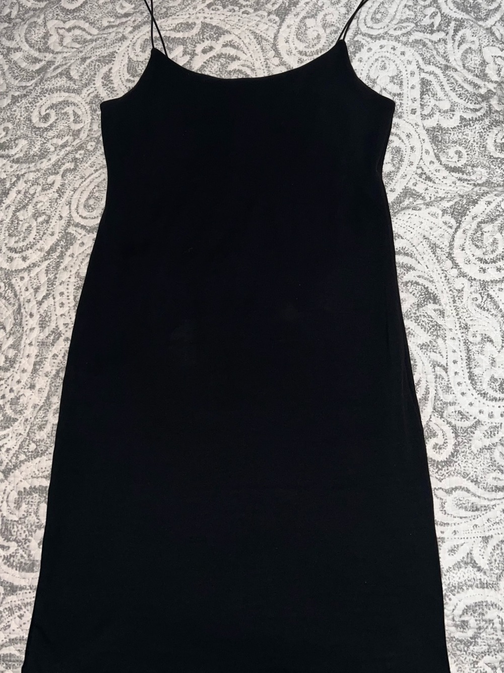 Zara Black Strapless Slip Dress with Thin Straps